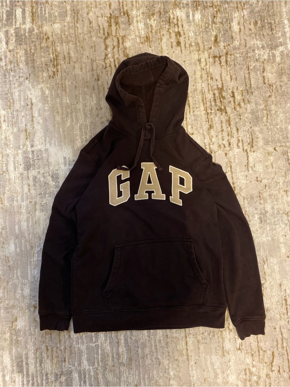 GAP Chocolate Brown Hoodie with Cream Lettering - Picture 4 of 5